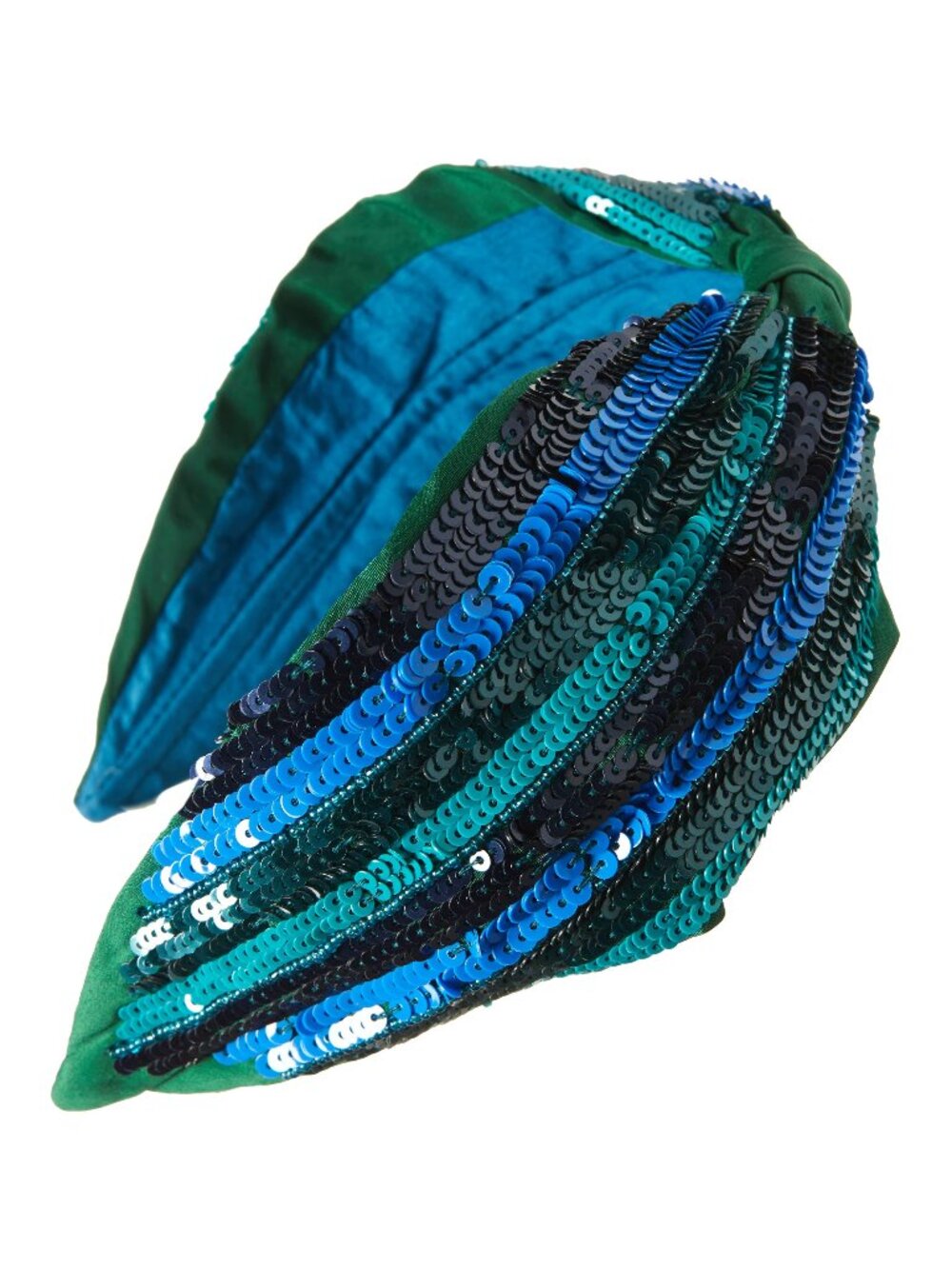 NAMJOSH Green Blue Sequin Knot Headband